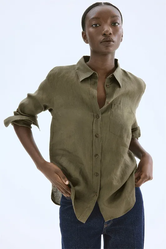 Льняная рубашка H&M Premium Selection Льняная рубашка H&M Premium Selection