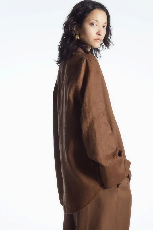 Льняная рубашка с широкими рукавами COS Льняная рубашка с широкими рукавами COS