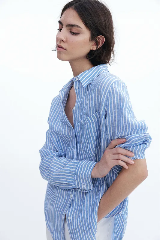 Льняная рубашка H&M Premium Selection Льняная рубашка H&M Premium Selection