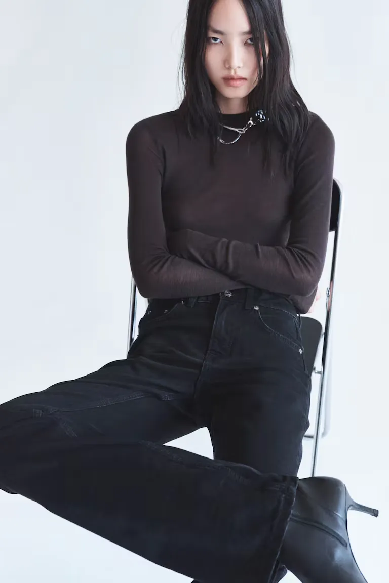 Лонгслив из тонкой шерсти мериноса H&M   Лонгслив из тонкой шерсти мериноса H&M