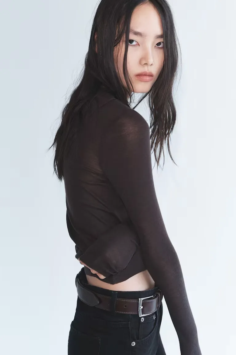 Лонгслив из тонкой шерсти мериноса H&M   Лонгслив из тонкой шерсти мериноса H&M