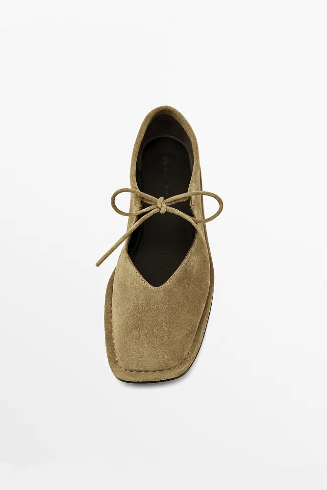 Замшевые балетки MASSIMO DUTTI