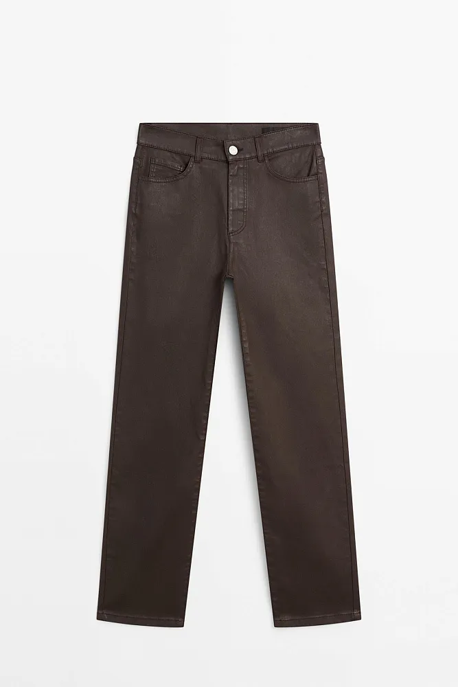 Брюки прямого кроя с высокой посадкой MASSIMO DUTTI