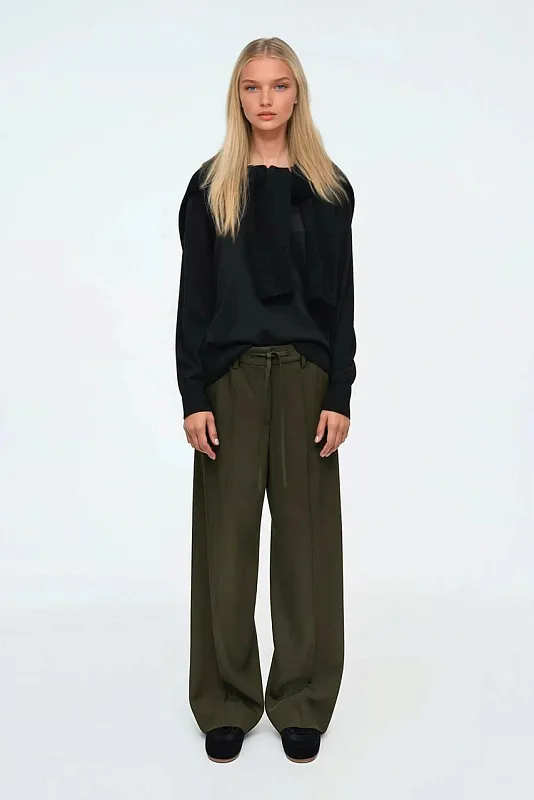 Прямые брюки с завязками Прямые брюки с завязками