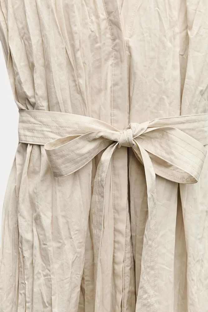 Платье из жатой ткани с поясом ZARA