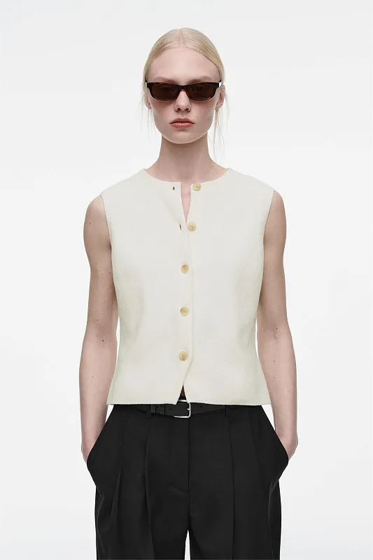 Вязаный хлопковый жилет Вязаный хлопковый жилет
