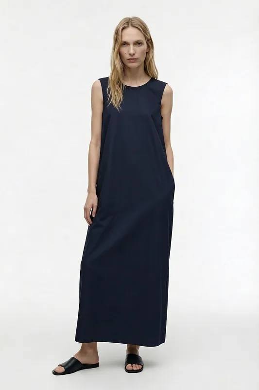 Платье из хлопка с перекрученной спинкой