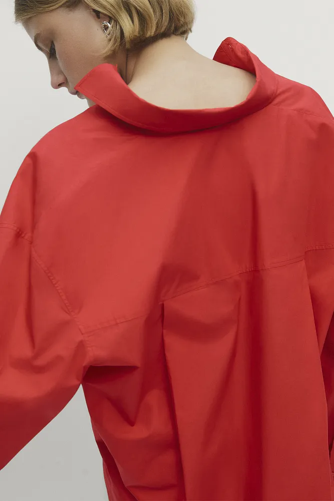 Рубашка из хлопкового поплина MASSIMO DUTTI