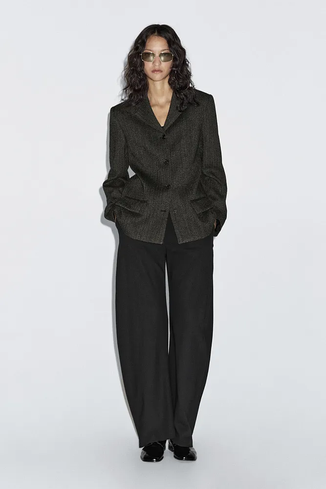 Шерстяной пиджак в елочку