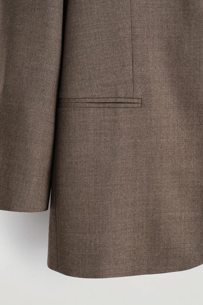 Пиджак без воротника из смесовой шерсти COS