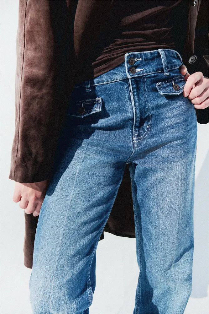 Расклешенные джинсы с высокой посадкой H&M