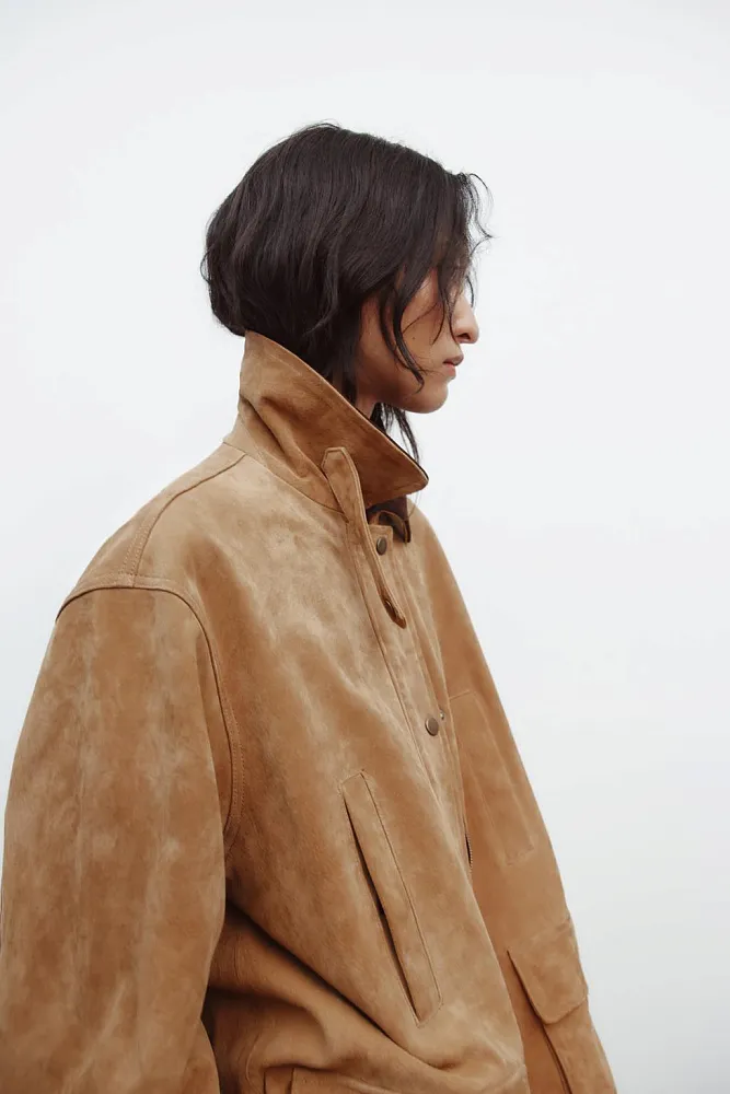 Куртка из замши ZARA