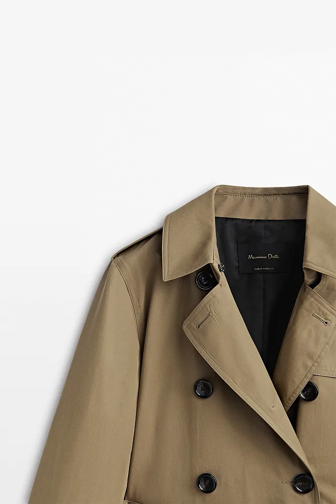 Тренч с поясом MASSIMO DUTTI