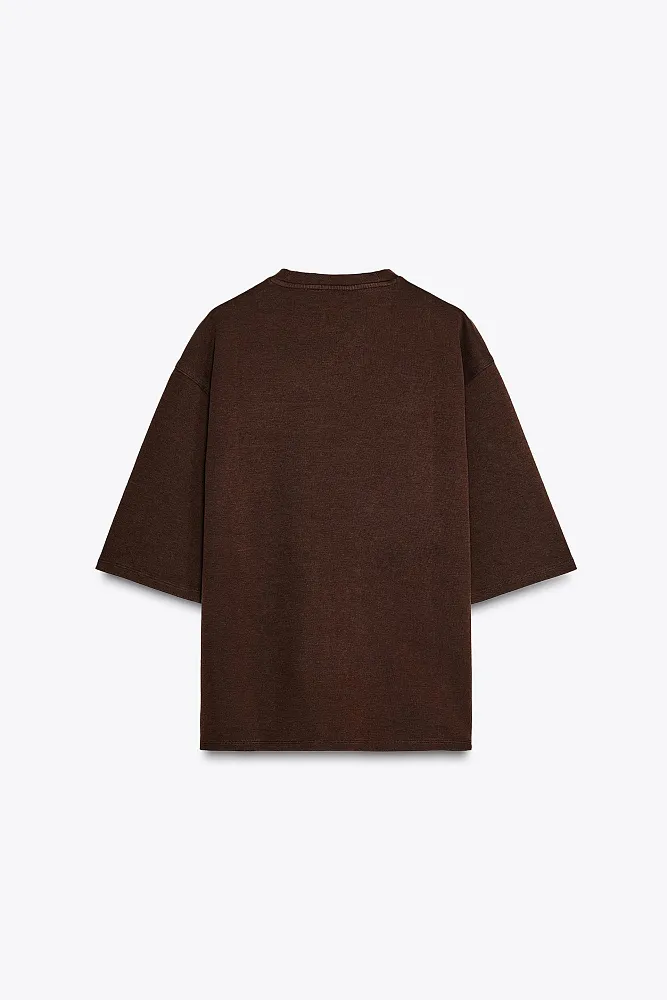 Футболка из интерлока с эффектом потертости ZARA