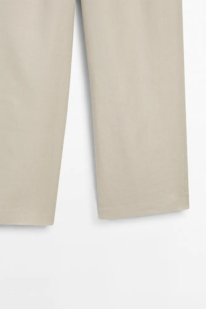 Костюмные брюки из льна MASSIMO DUTTI