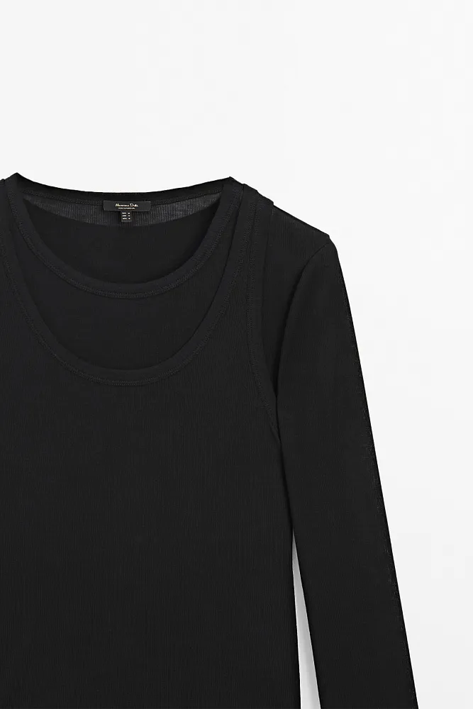 Лонгслив в рубчик MASSIMO DUTTI