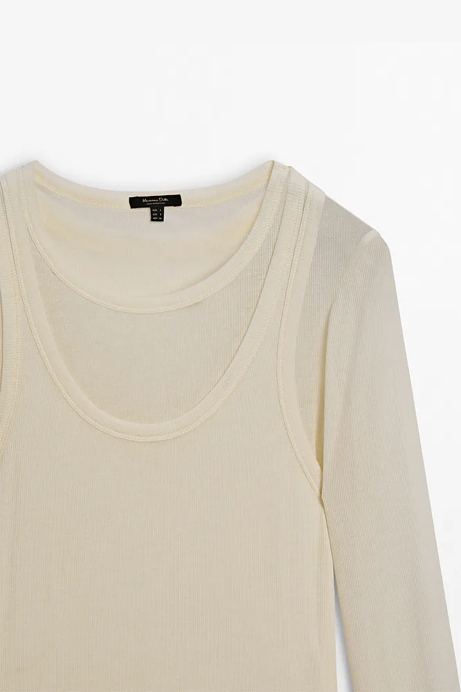 Лонгслив в рубчик MASSIMO DUTTI