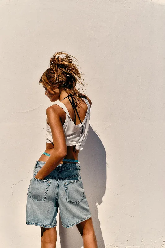 Джинсовые шорты-бермуды ZARA Джинсовые шорты-бермуды ZARA