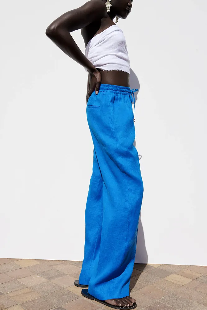 Брюки в пижамном стиле ZARA