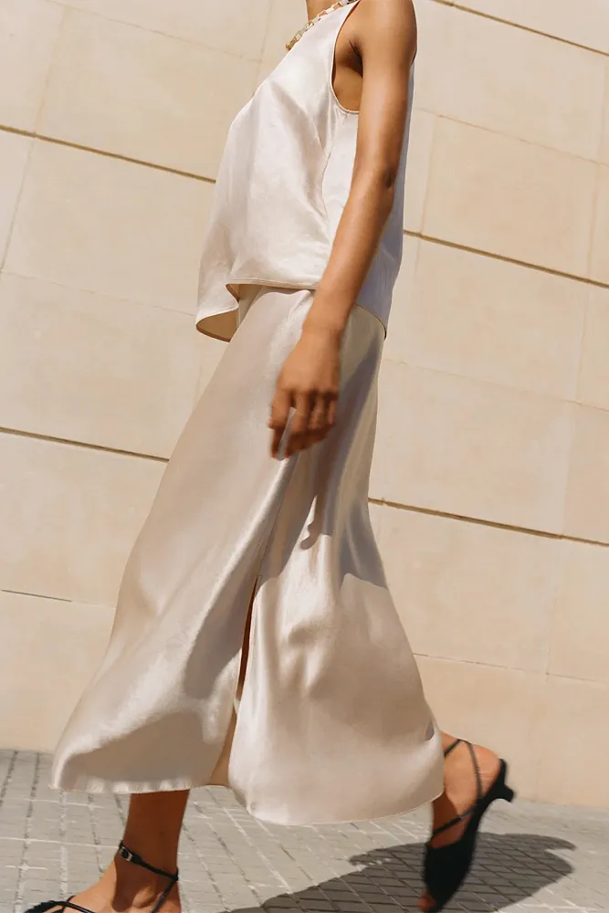 Атласная юбка ARKET