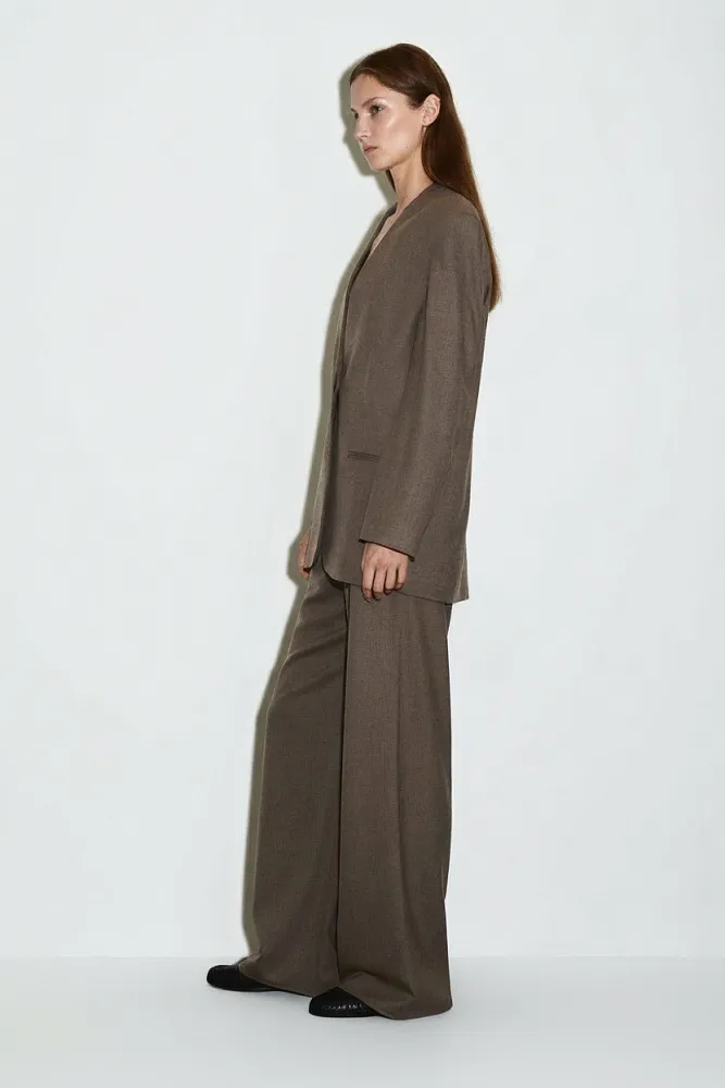 Пиджак без воротника из смесовой шерсти COS