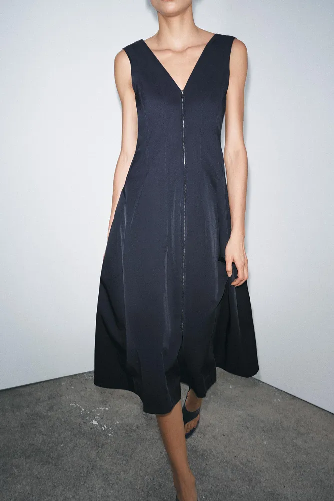 Платье-миди на молнии ZARA