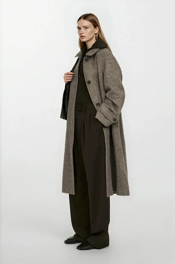 Пальто из смеси шерсти и альпаки ARKET