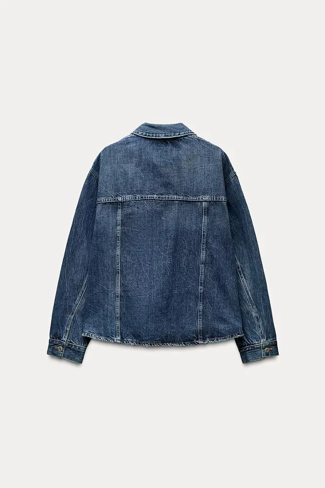 Джинсовая куртка-рубашка ZARA