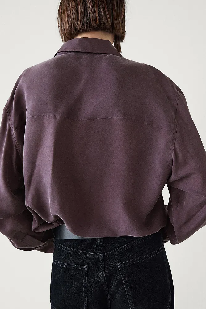 Рубашка из шелка MASSIMO DUTTI