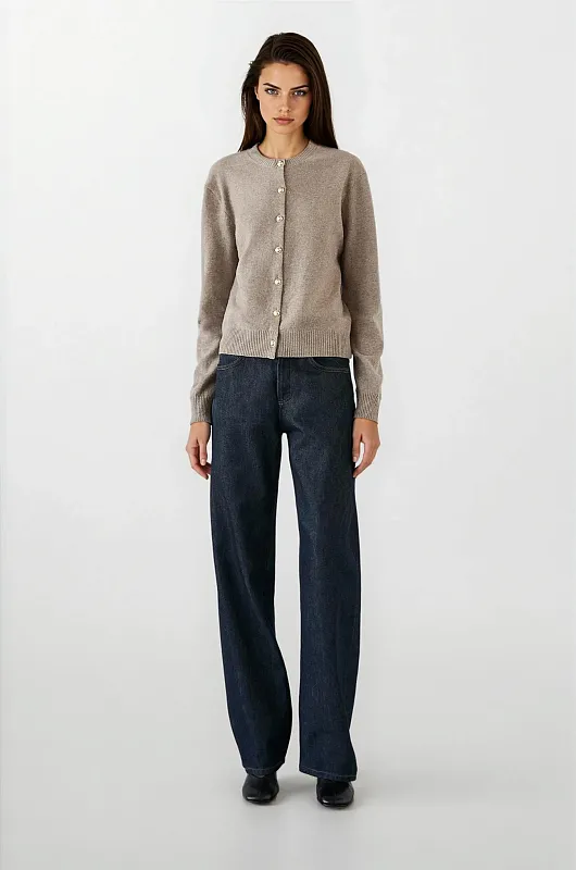 Кардиган из смесовой шерсти с пуговицами со стразами