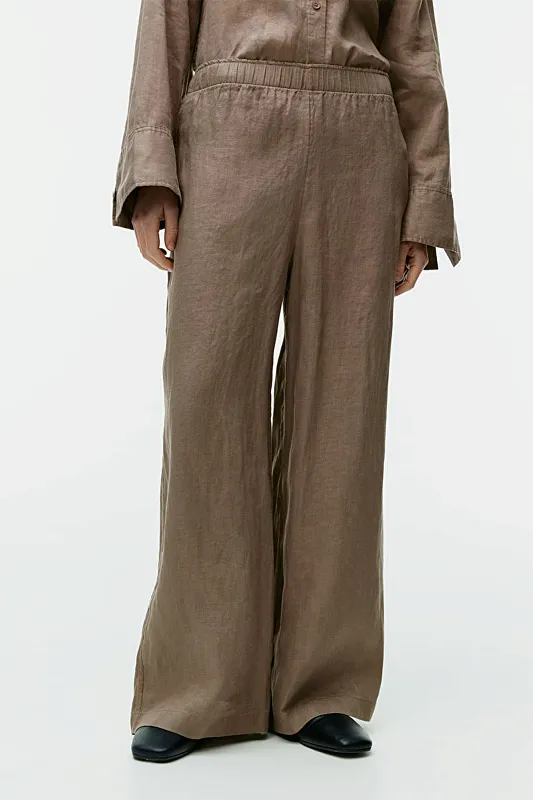 Широкие льняные брюки ARKET Широкие льняные брюки ARKET