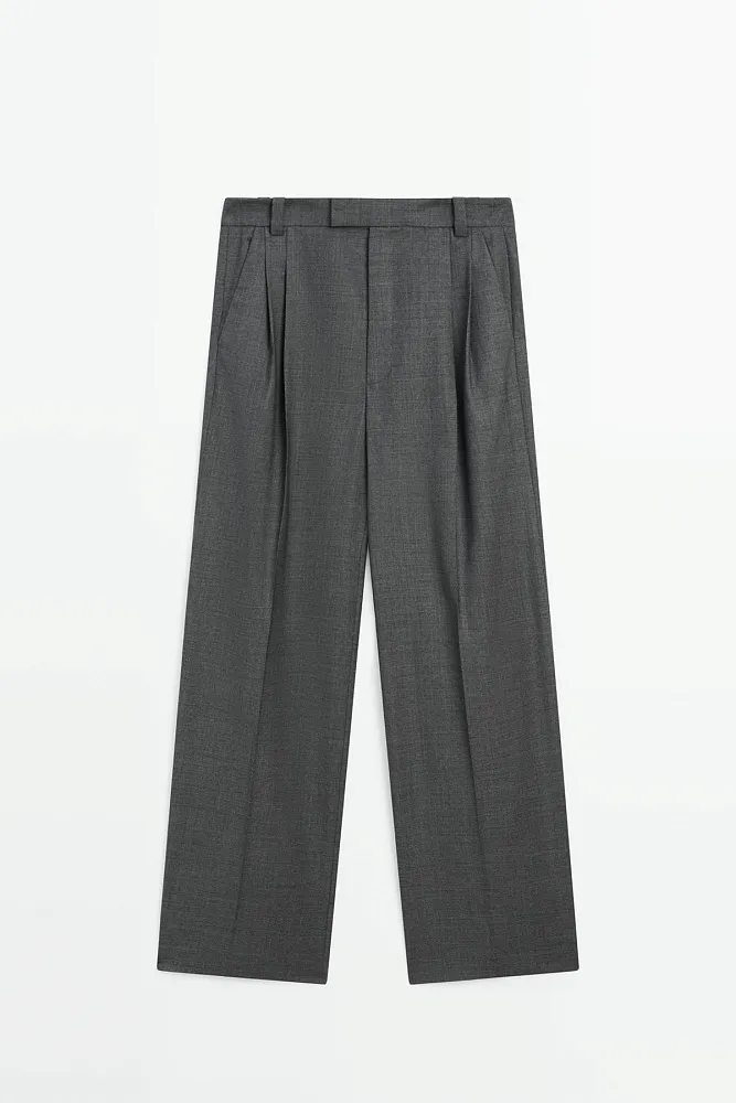 Прямые шерстяные брюки MASSIMO DUTTI