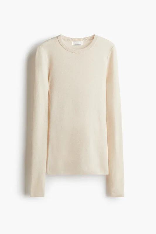 Лонгслив из тонкой смеси кашемира H&M Premium Selection   Лонгслив из тонкой смеси кашемира H&M Premium Selection