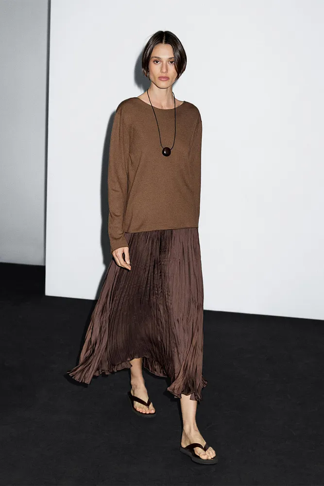 Джемпер из смесовой шерсти с вырезом "лодочка" MASSIMO DUTTI