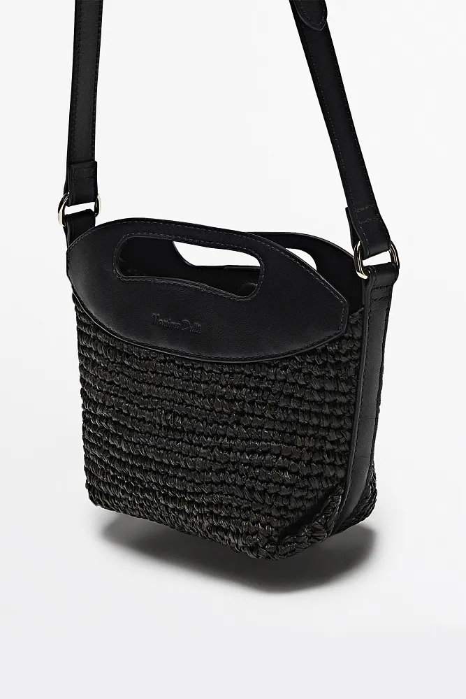 Сумка мини кроссбоди из рафии MASSIMO DUTTI