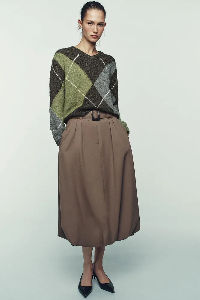 Пуловер с узором "ромбы"