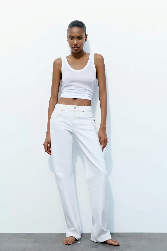 Широкие джинсы TRF со средней посадкой