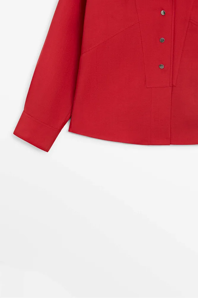 Рубашка свободного кроя с кнопками MASSIMO DUTTI