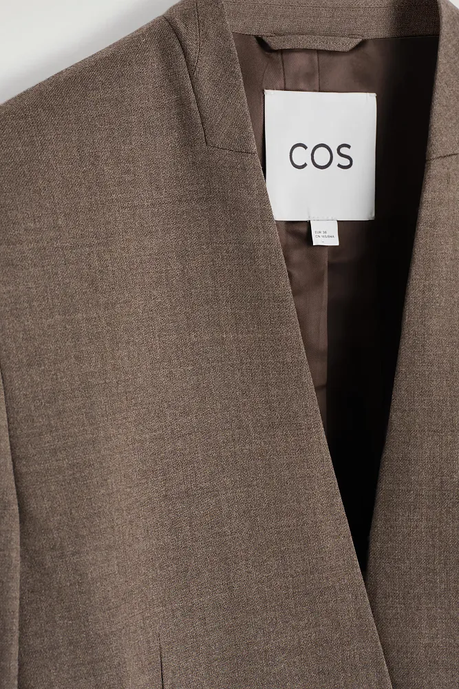 Пиджак без воротника из смесовой шерсти COS