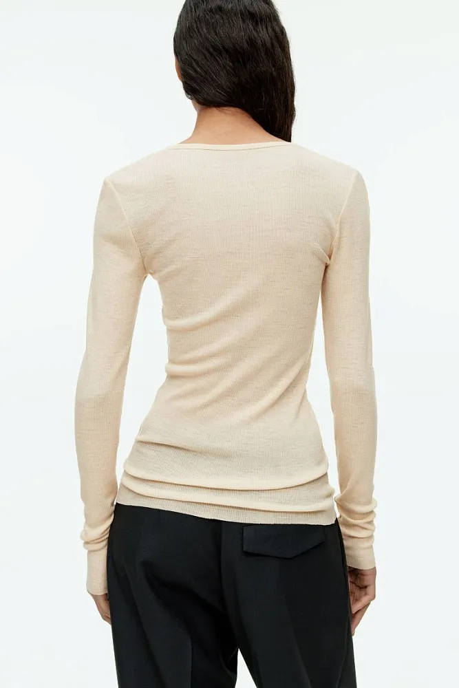 Шерстяной лонгслив в рубчик ARKET