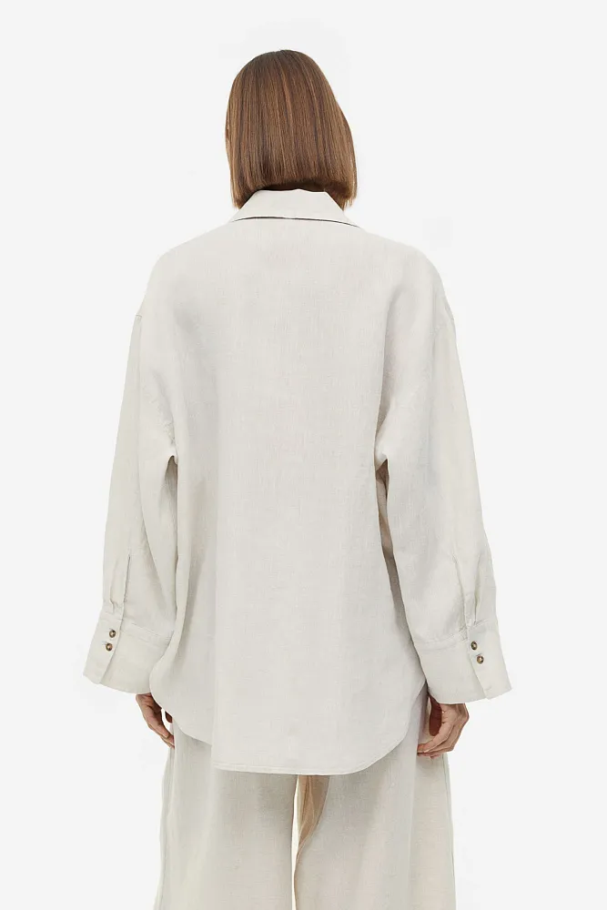 Рубашка льняная H&M Premium Selection