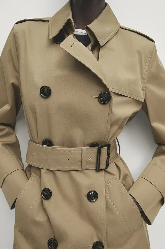 Тренч с поясом MASSIMO DUTTI Тренч с поясом MASSIMO DUTTI