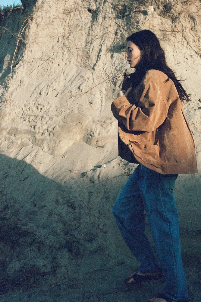 Куртка из замши ZARA