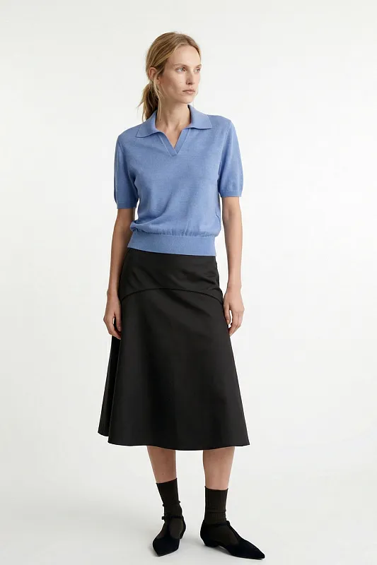 Джемпер-поло из смеси льна и мериносовой шерсти COS Джемпер-поло из смеси льна и мериносовой шерсти COS