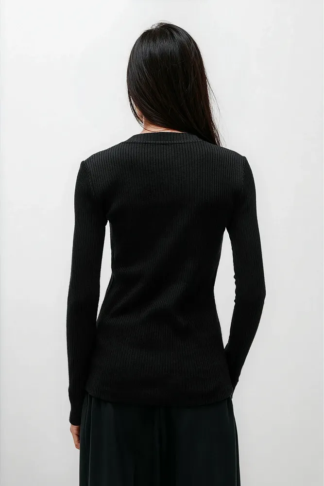 Хлопковый лонгслив в рубчик ARKET