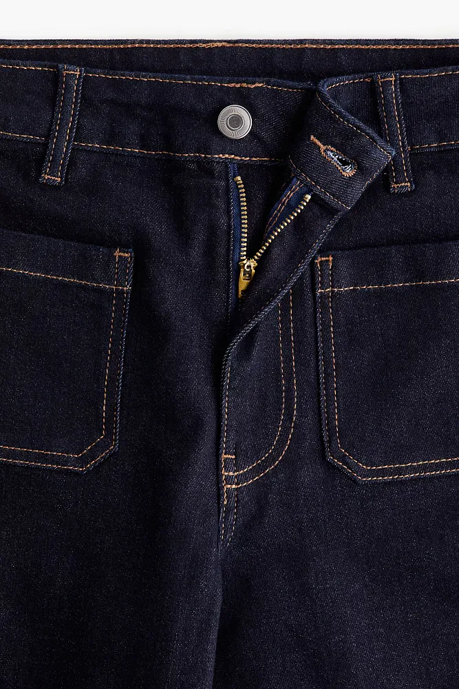 Широкие джинсы с высокой посадкой H&M