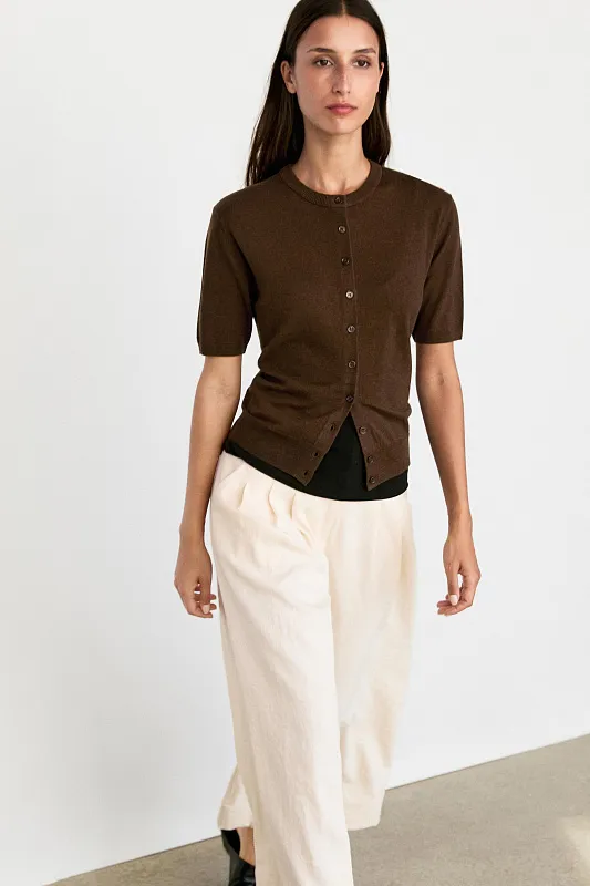 Кардиган с короткими рукавами MASSIMO DUTTI Кардиган с короткими рукавами MASSIMO DUTTI