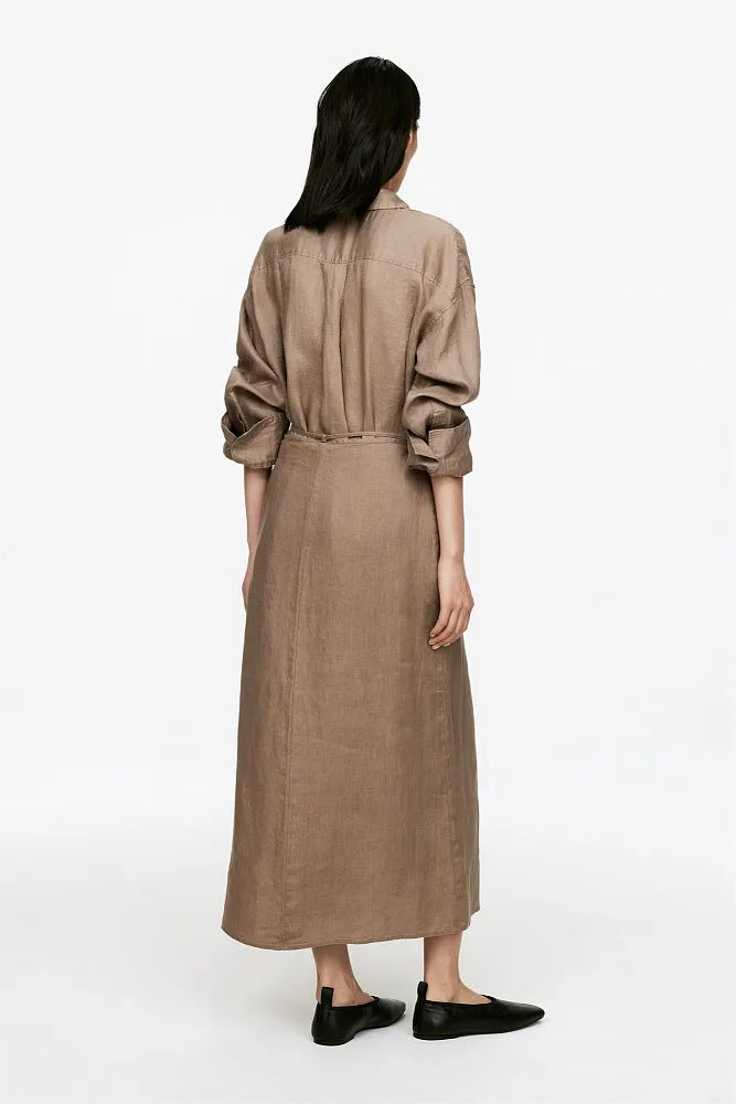 Льняная юбка с запахом ARKET