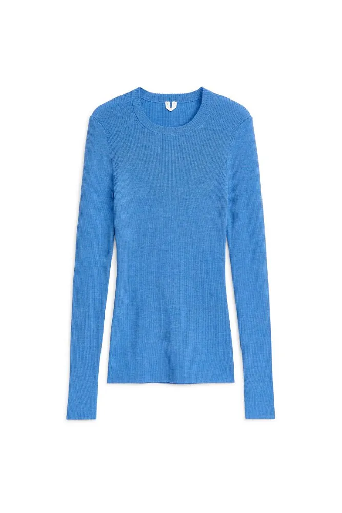 Лонгслив в рубчик из шерсти мериноса ARKET