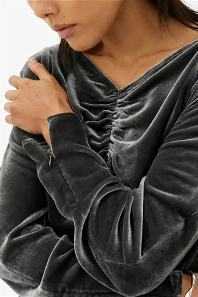 Бархатное платье со сборками ARKET